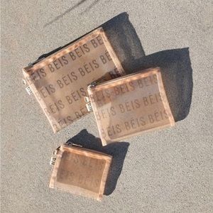 NIP BEIS Mesh Trio Pouches & Key Chain